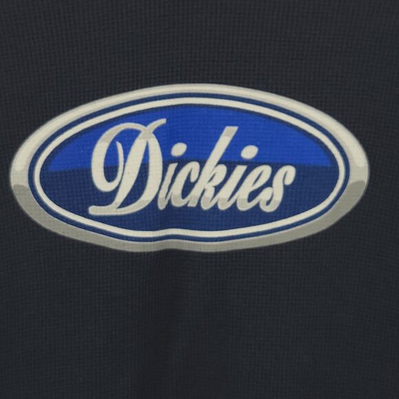 Vintage Dickies Thermal Shirt Mens Size Large Blue Waffle Knit Logo 90s 1990 - Picture 2 of 7